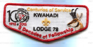 Patch Scan of Kwahadi Lodge Centuries of Service 