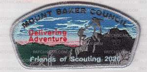 Patch Scan of Mount Baker Council - Delivering Adventure FOS 2020 - Gray Border