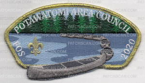 Patch Scan of POTAWATOMI FRIENDS OF SCOUTING-GOLD
