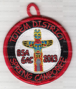 Patch Scan of X166197A BSA GAC TOTEM DISTRICT SPRING CAMPOREE 2013 