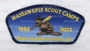 Patch Scan of Massawepie Scout Camps 2022 70th Anniversary CSP