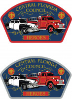 Heroes CSP-Fire/Police Metallic Silver Border (PO 86703) Central Florida Council #83