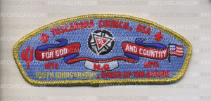 Patch Scan of TAC - 100th - For God and Country - Blue Background (Metallic)