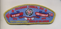 TAC - 100th - For God and Country - Blue Background (Metallic) Tuscarora Council #424