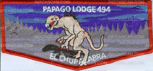 Patch Scan of Papago Lodge 494 - pocket flap - Chupacabra