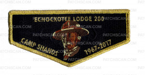 Patch Scan of Echockotee Lodge 200 Camp Shands - Gold Metallic Border
