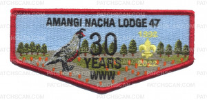 Patch Scan of Amangi Nacha Lodge 30 Years Flap (Red)