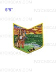 Patch Scan of 2023 NSJ Akela Wahinapay Lodge BPIece  (Full Color w/ Yellow Border) 