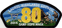 34229 - Camp Seph Mack 2014 Council Shoulder Patch Laurel Highlands Cncl #527