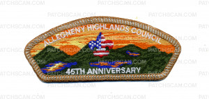Patch Scan of Allegheny Highlands Council 45th Anniversary CSP (Silver Metallic) 