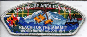 Patch Scan of Baltimore Area Council Wood Badge N6-220-18-1 Reach For The Summit