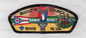 Patch Scan of Buckeye Council Eagle Scout CSP - Black Border