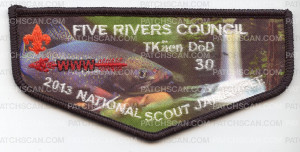 Patch Scan of 2013 Jamboree- Five Rivers Council- OA Flap- #212115