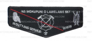 Patch Scan of Aloha Council- Na Mokupuni O Lawelawe 567 Axe & Shield Pocket Flap