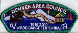 Patch Scan of Denver Area Council Wood Badge Centennial 2018