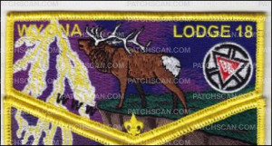 Patch Scan of Wyona Lodge Back in Black NOAC 2015 Trader Flap Yellow