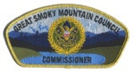 GSMC Commissioner all gold symbol CSP Great Smoky Mountain Council #557