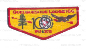 Patch Scan of K124536 - Calcasieu Area Council - Quelqueshoe Lodge 166 NOAC Flap (Red)