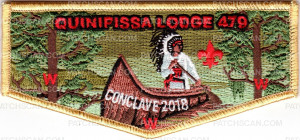 Patch Scan of Quinipissa Lodge 479 - Conclave 2018 Flap (Light Gold Border)
