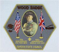 Wood Badge Center Emblem gold Garden State Council #690