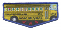 Wahunsenakah 333 2018 NOAC or Quack flap--blue borde Colonial Virginia Council #595