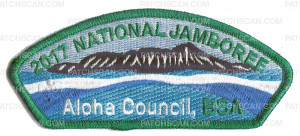 Patch Scan of Aloha Council- 2017 National Jamboree - Island (Green) 