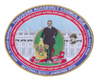 TRC - 2013 Jamboree Back Patch (Gold Metallic Border) Theodore Roosevelt Council #386