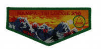 Nampa-Tsi Lodge 216 NOAC 2022 Flap (Green Metallic)  Golden Empire Council #47