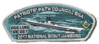 2017 National Jamboree - Patriots' Path Council - USS Ling - Silver Metallic  Patriots' Path Council #358