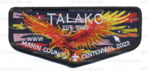 Patch Scan of Talako Marin Council Centennial 2023 flap black border