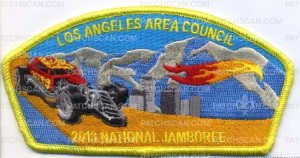 Patch Scan of Los Angeles Area Council-National Jamboree 2013-Red Hot Rod