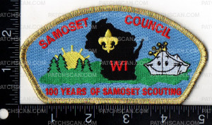 Patch Scan of Samoset Council Wisconsin State Outline 100 Years 2019