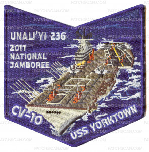 Patch Scan of CV-10 Unali'yi 236 2017 National Jamboree USS Yorktown Pocket Patch