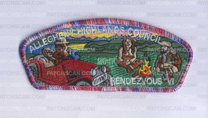 Patch Scan of Allegheny Highlands Council- Rendezvous- VI- Red, White and Blue Border (Red Car) 