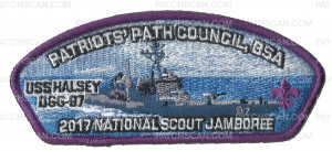 Patch Scan of 2017 National Jamboree - Patriots' Path Council JSP - USS Halsey 