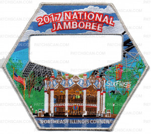Patch Scan of Center Silver Mylar NEIC Six Flags 2017 National Jamboree