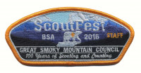 ScoutFest 2016 STAFF CSP Gold Border Great Smoky Mountain Council #557