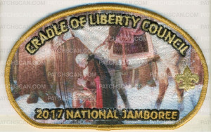 Patch Scan of Cradle of Liberty - 2017 National Jamboree- George Washington in Prayer at Valley Forge 