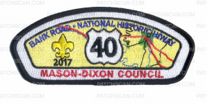 Patch Scan of Mason-Dixon Council - Bank Road - National Historic HWY - Black Border