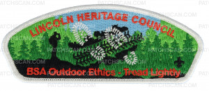 Patch Scan of LHC- BSA Outdoor Ethics- Tread Lightly - White