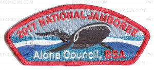 Patch Scan of Aloha Council- 2017 National Jamboree- Whale (Red) 