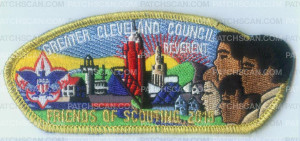 Patch Scan of FRIENDS OF SCOUTING REVERENT 2015 CSP GOLD BORDER