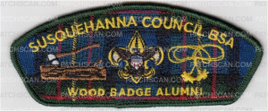 Patch Scan of Wood Badge Alumni Susquehanna Council Green border