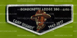 Patch Scan of Echockotee Lodge Camp Shands - Silver Metallic Border - Consecutively Numbered