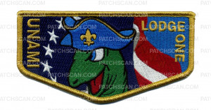 Patch Scan of Cradle of Liberty Council - Unami Lodge Top Flap 