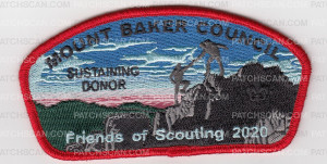 Patch Scan of Mount Baker Council - Sustaining Donor FOS 2020 - Red Border