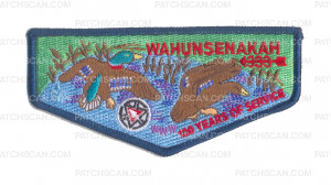 Patch Scan of K124107 - COLONIAL VIRGINIA COUNCIL - WAHUNSENAKAH 333 FLAP (100TH LOGO)