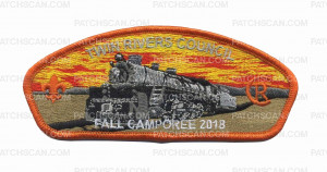 Patch Scan of Twins Rivers Council Fall Camporee CSP - Orange Border