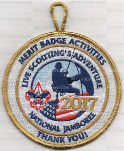 Patch Scan of 2017 Jamboree Merit Badge Activities Thank you (PO 87142)
