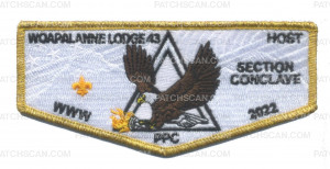 Patch Scan of WOAPALANNE LODGE 43 - 2022 Section Conclave (Host) Gold Metallic 